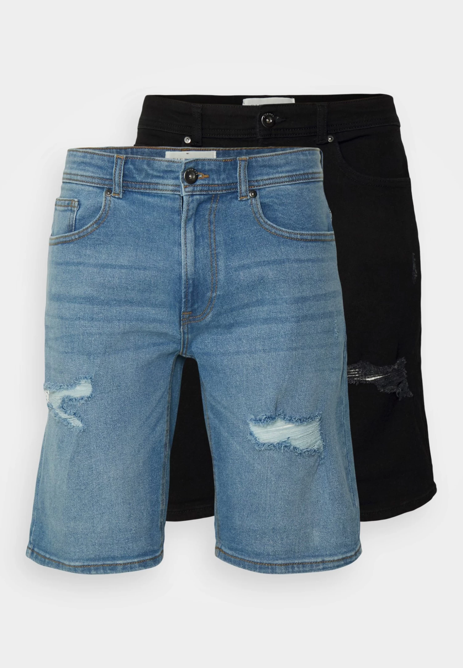 Unisex 2 Pack - Denim Shorts - Blue/Black Denim