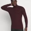 Pier One Muscle Fit Turtle - Jumper - Mottled Bordeaux