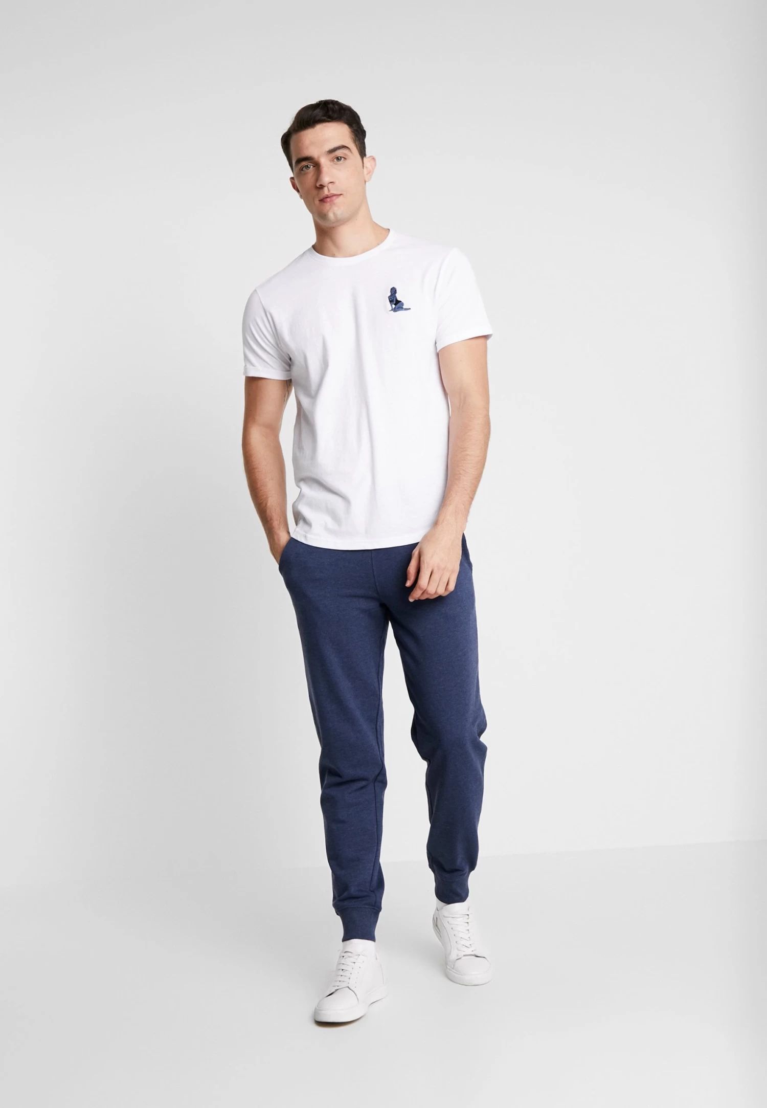 Tracksuit Bottoms - Mottled Dark Blue