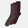 Pier One 3Pack - Socks - Dark Green/Orange/Bordeaux