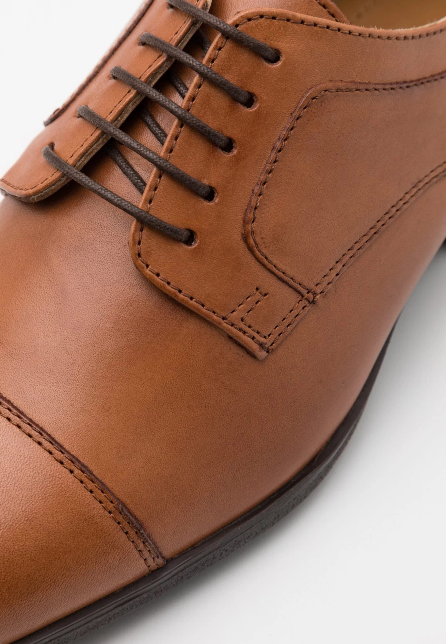 Leather - Smart Lace-Ups - Cognac