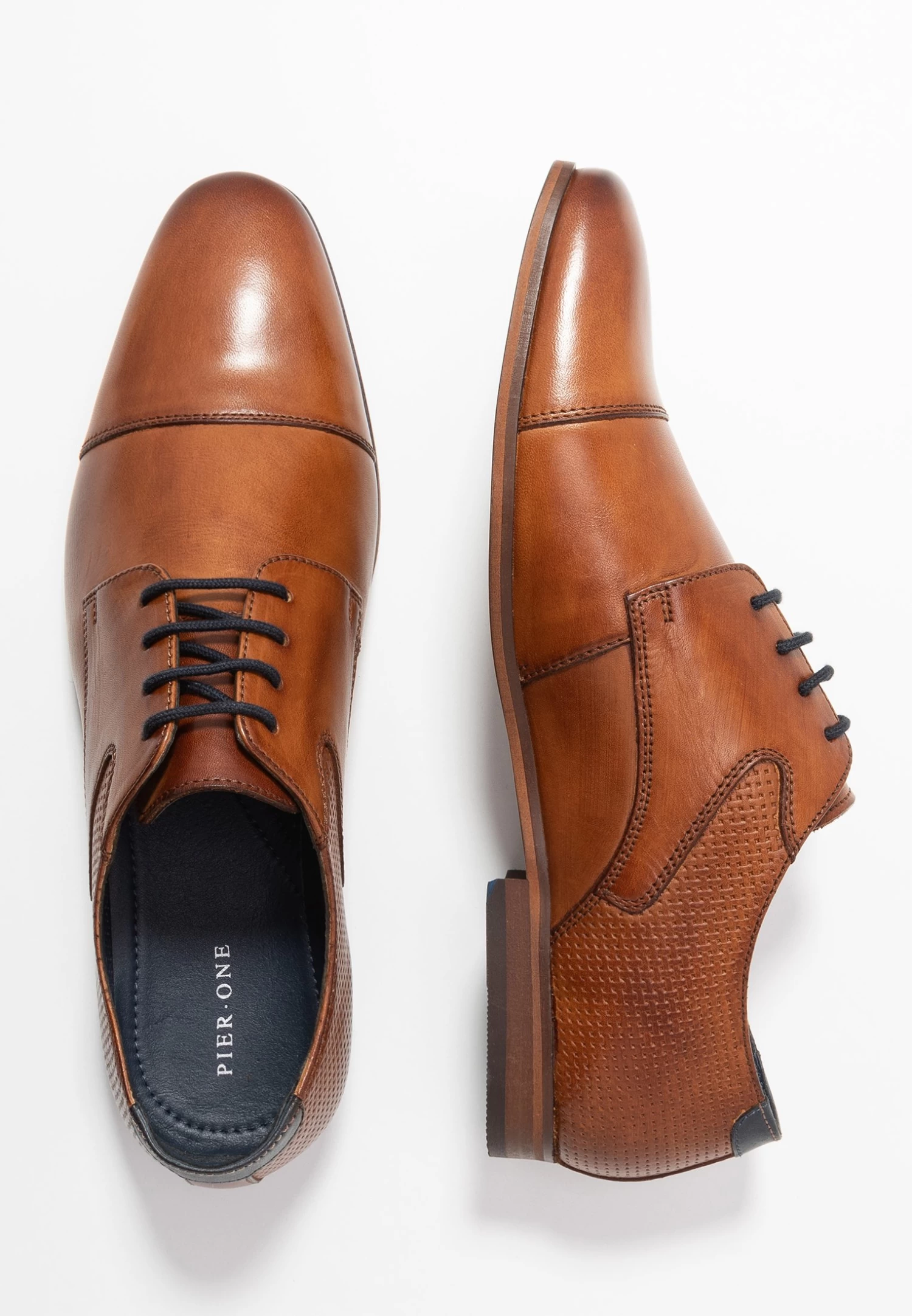 Leather - Smart Lace-Ups - Cognac