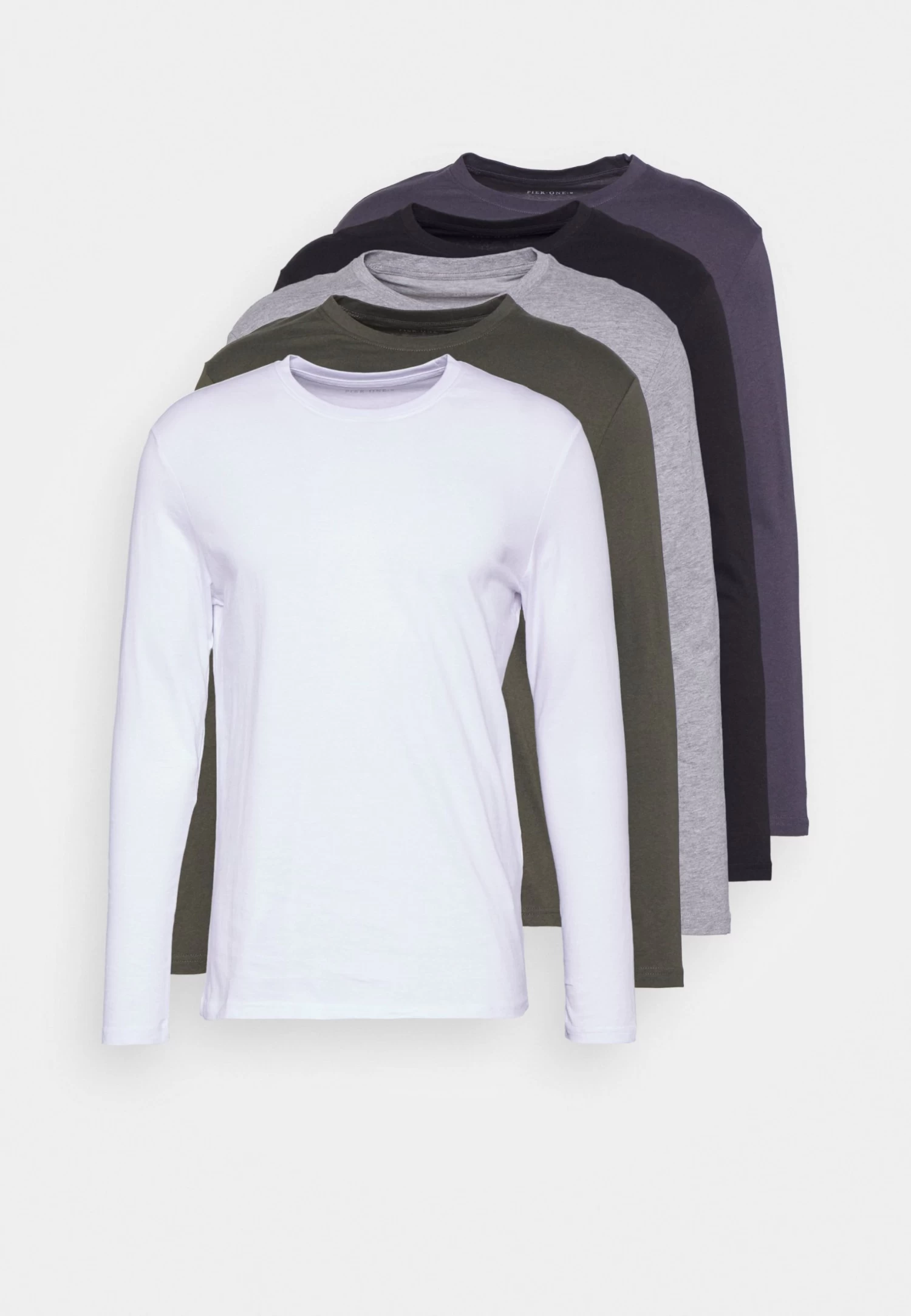 5 Pack - Long Sleeved Top - Black/White/Olive