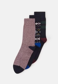 Pier One 3Pack - Socks - Dark Blue, Dark Red, White