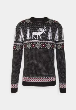 Pier One Wintery Christmas Jumper- Jumper - Black