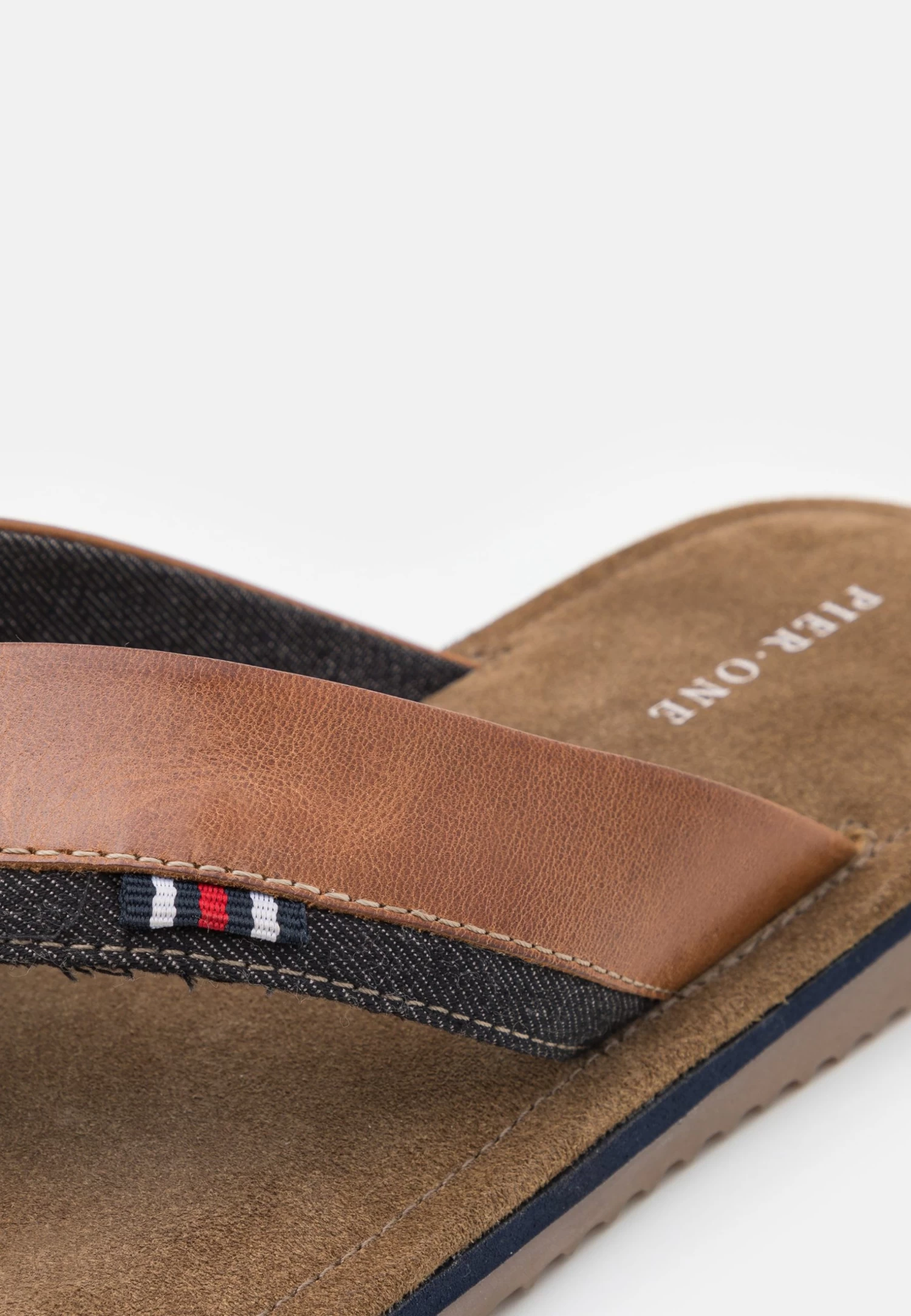 Leather - T-Bar Sandals - Cognac