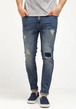 Pier One Slim Fit Jeans - Destroyed Denim