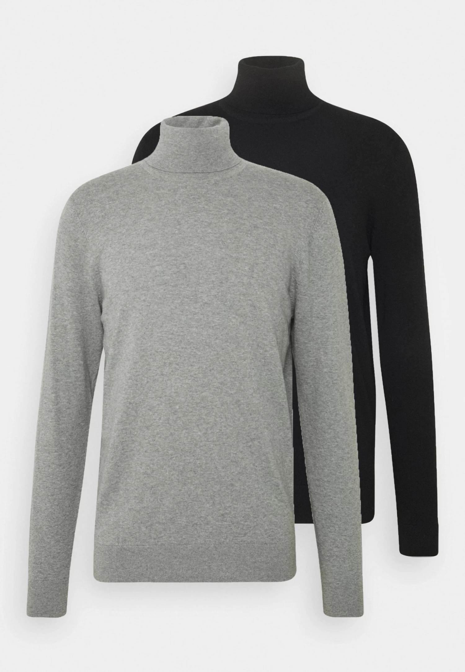 2 Pack - Basic Turtleneck - Jumper - Black/Mottled Light Grey