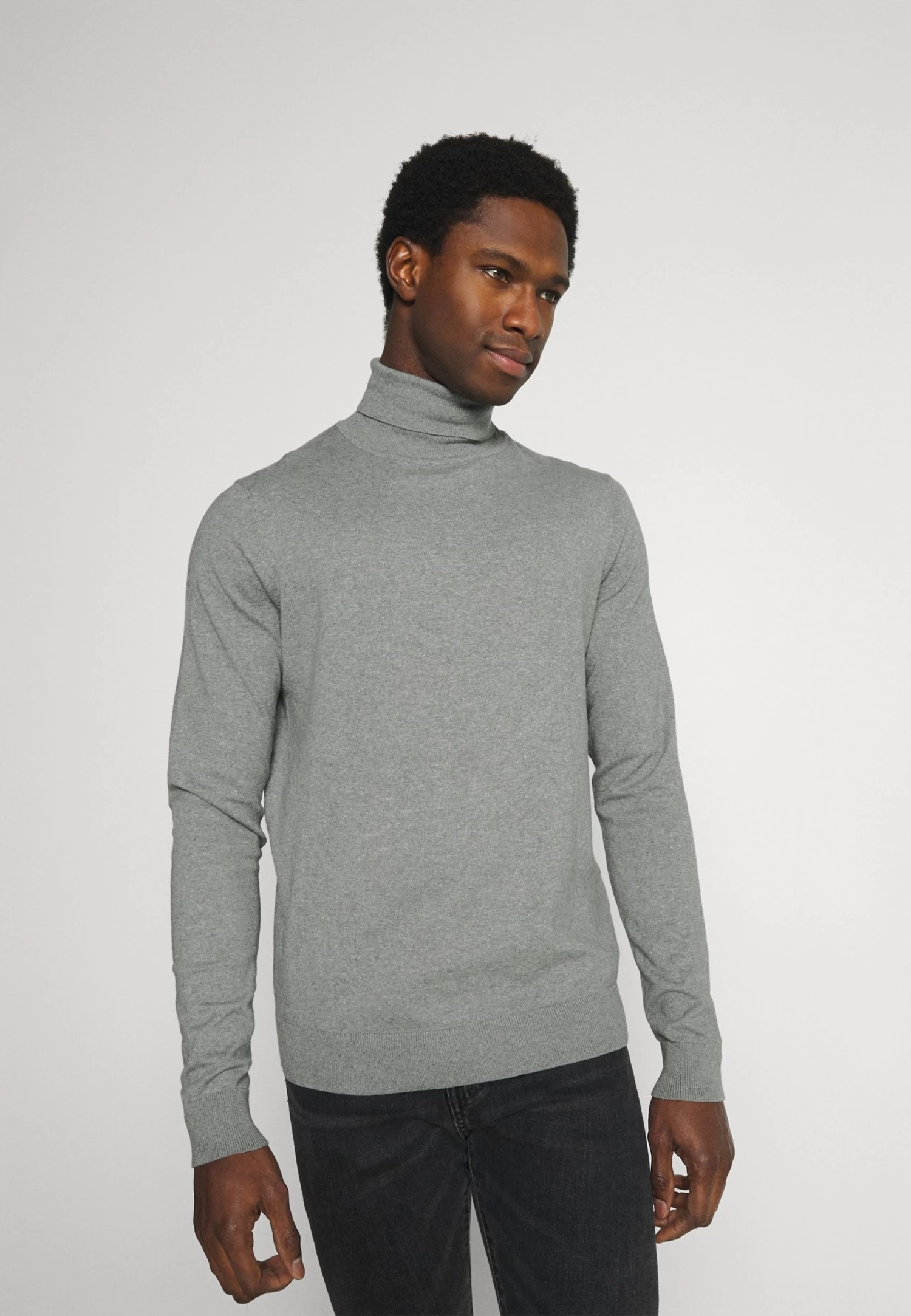 2 Pack - Basic Turtleneck - Jumper - Black/Mottled Light Grey