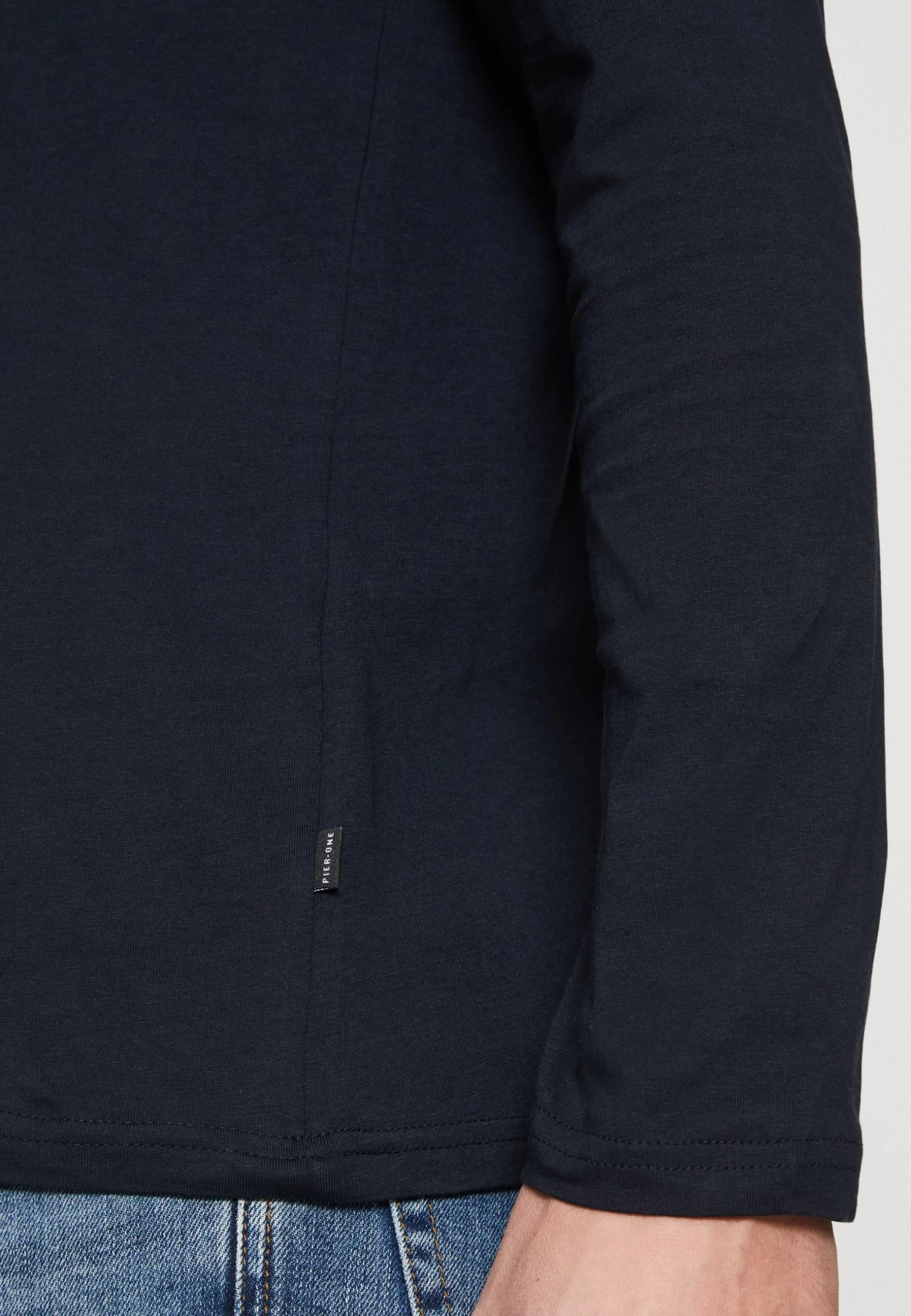 Long Sleeved Top - Red/Dark Blue/Mottled Light Grey