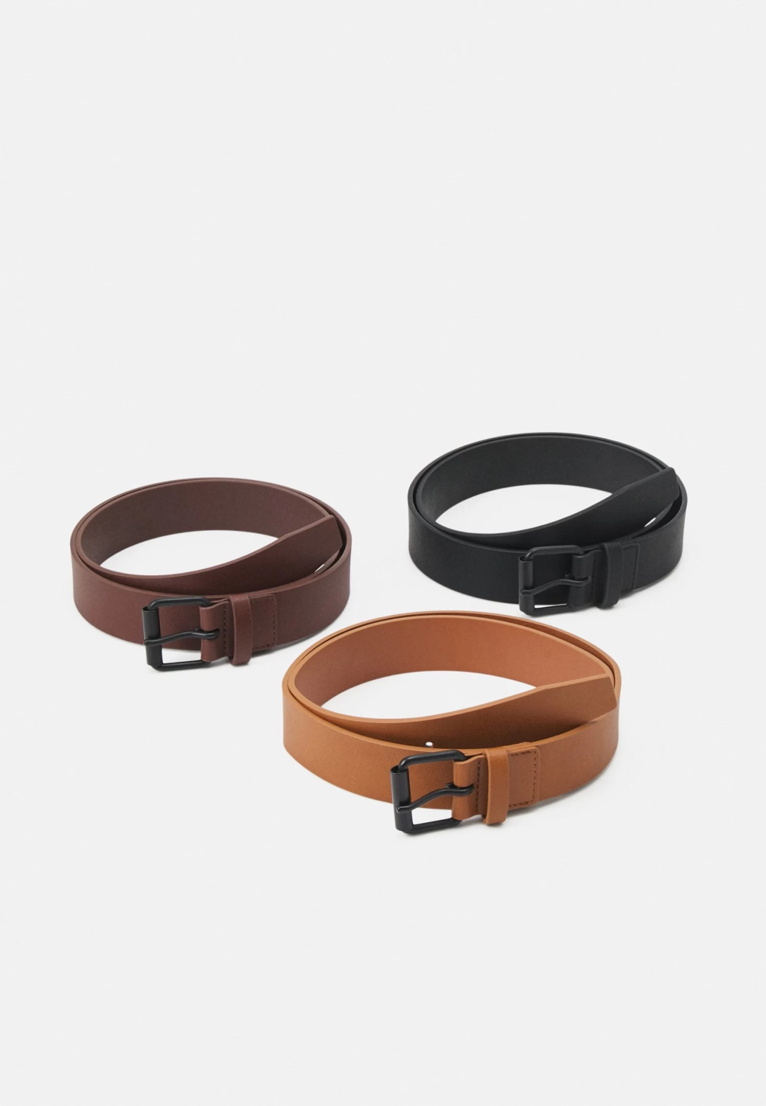 3 Pack Unisex - Belt - Black/Brown/Cognac