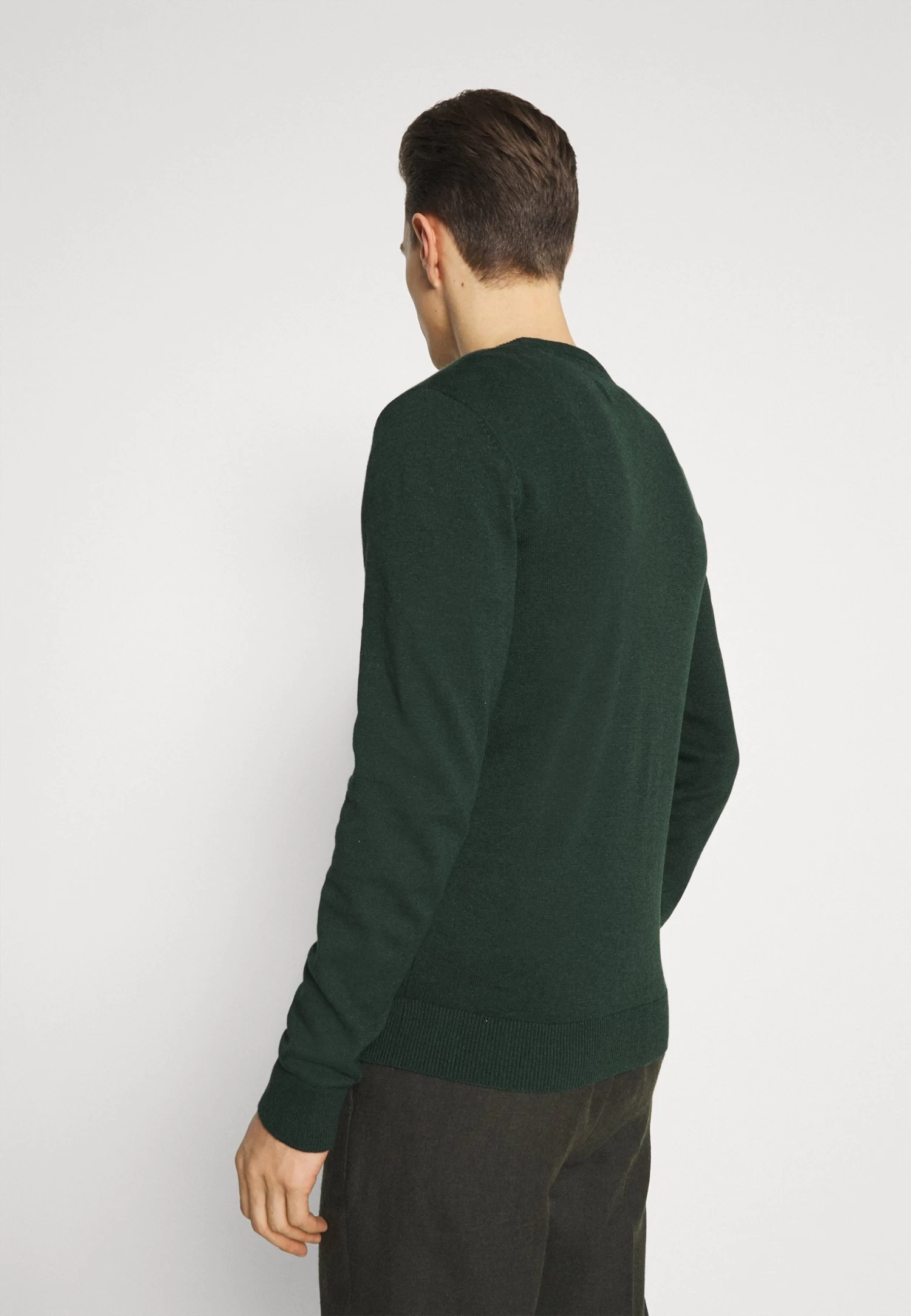 Basic Crewneck - Jumper - Mottled Dark Green
