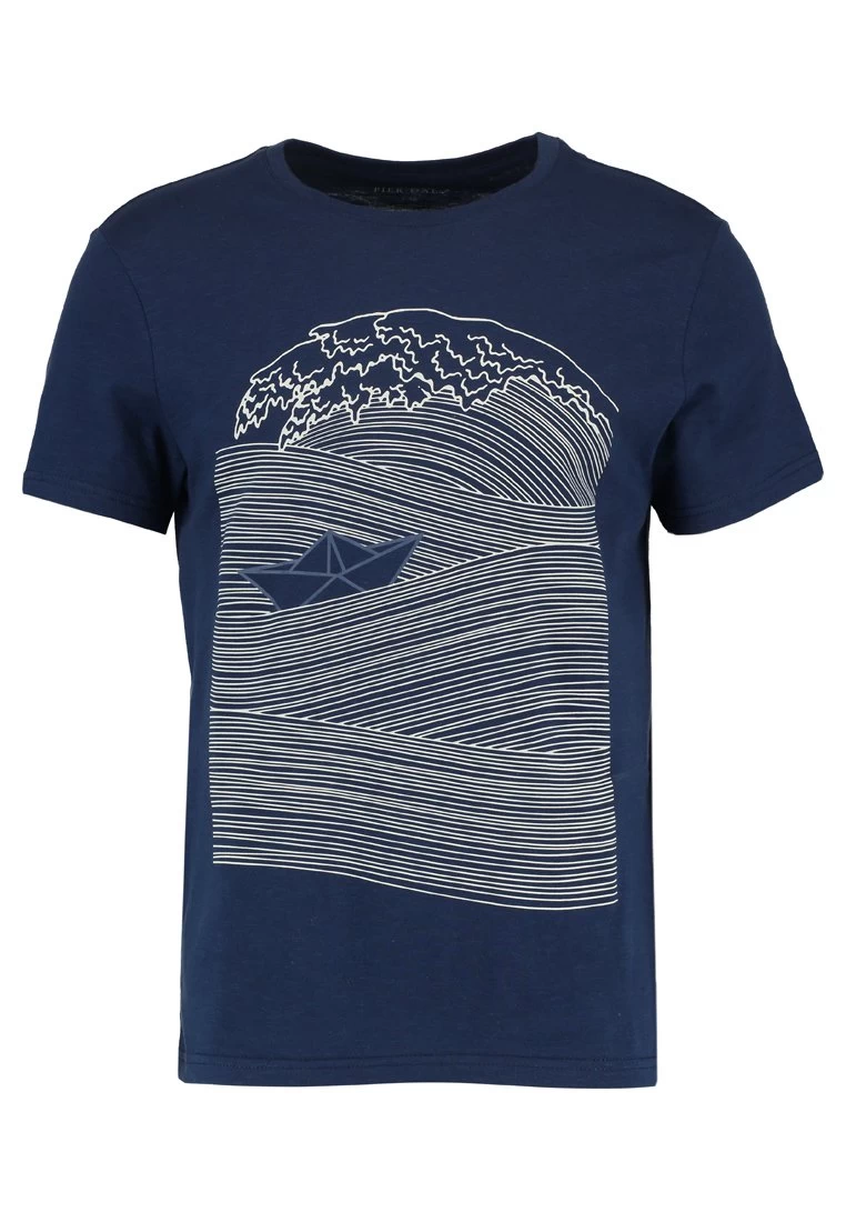 Print T-Shirt - Dark Blue/White