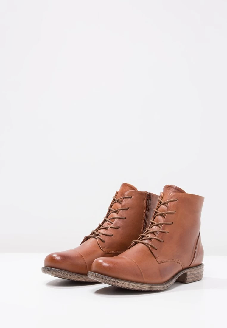 Lace-Up Ankle Boots - Brandy
