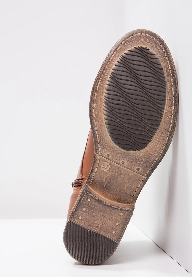 Lace-Up Ankle Boots - Brandy