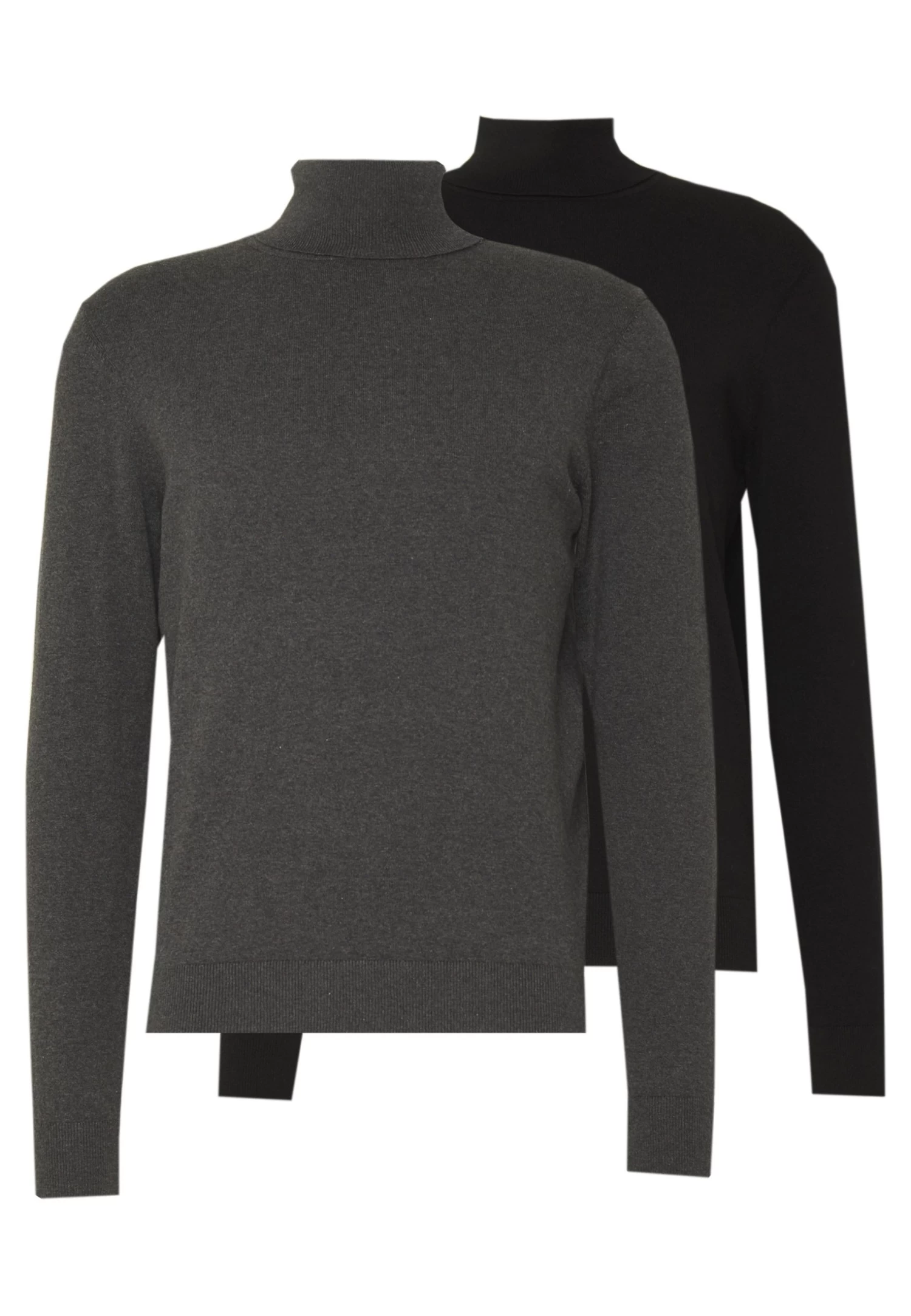 2 Pack - Basic Turtleneck - Jumper - Black/Mottled Dark Grey