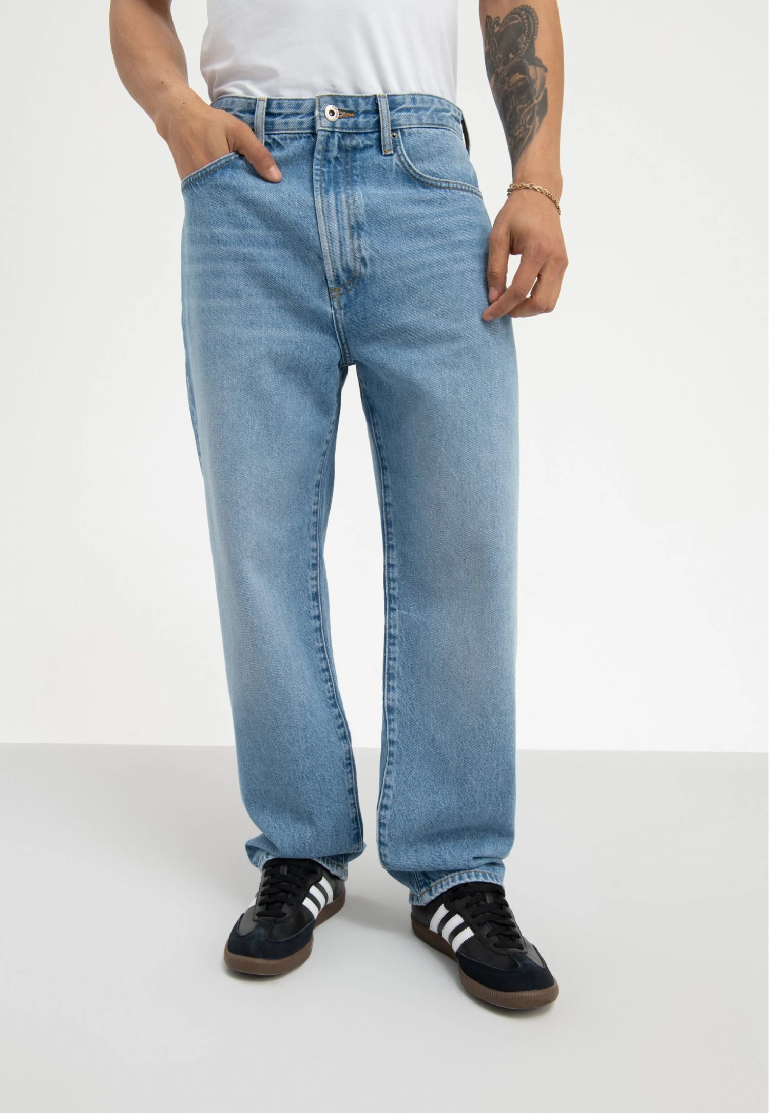 Relaxed Fit Jeans - Dark Blue Denim