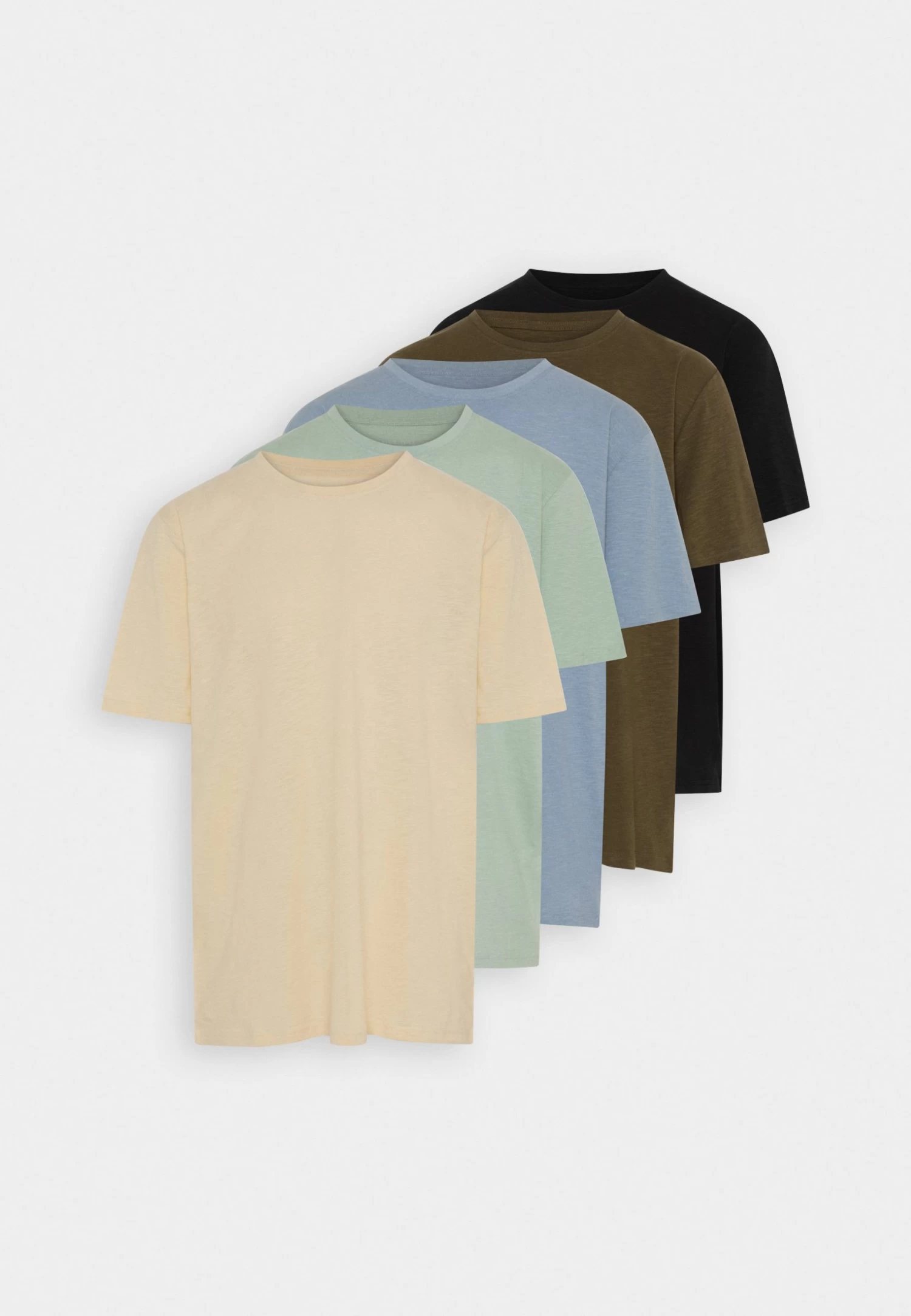 5 Pack - Basic T-Shirt - Mint/Off-White/Khaki