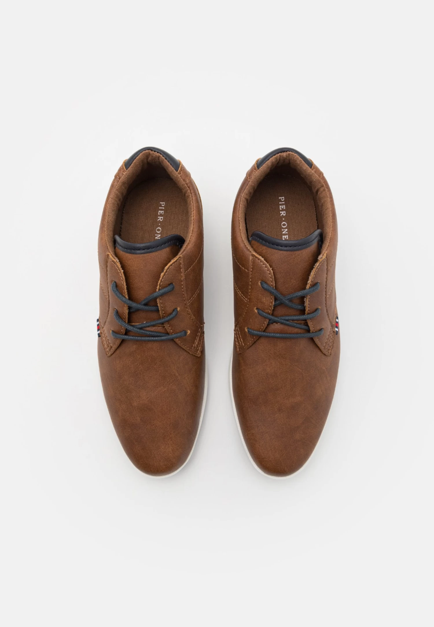 Casual Lace-Ups - Cognac/White