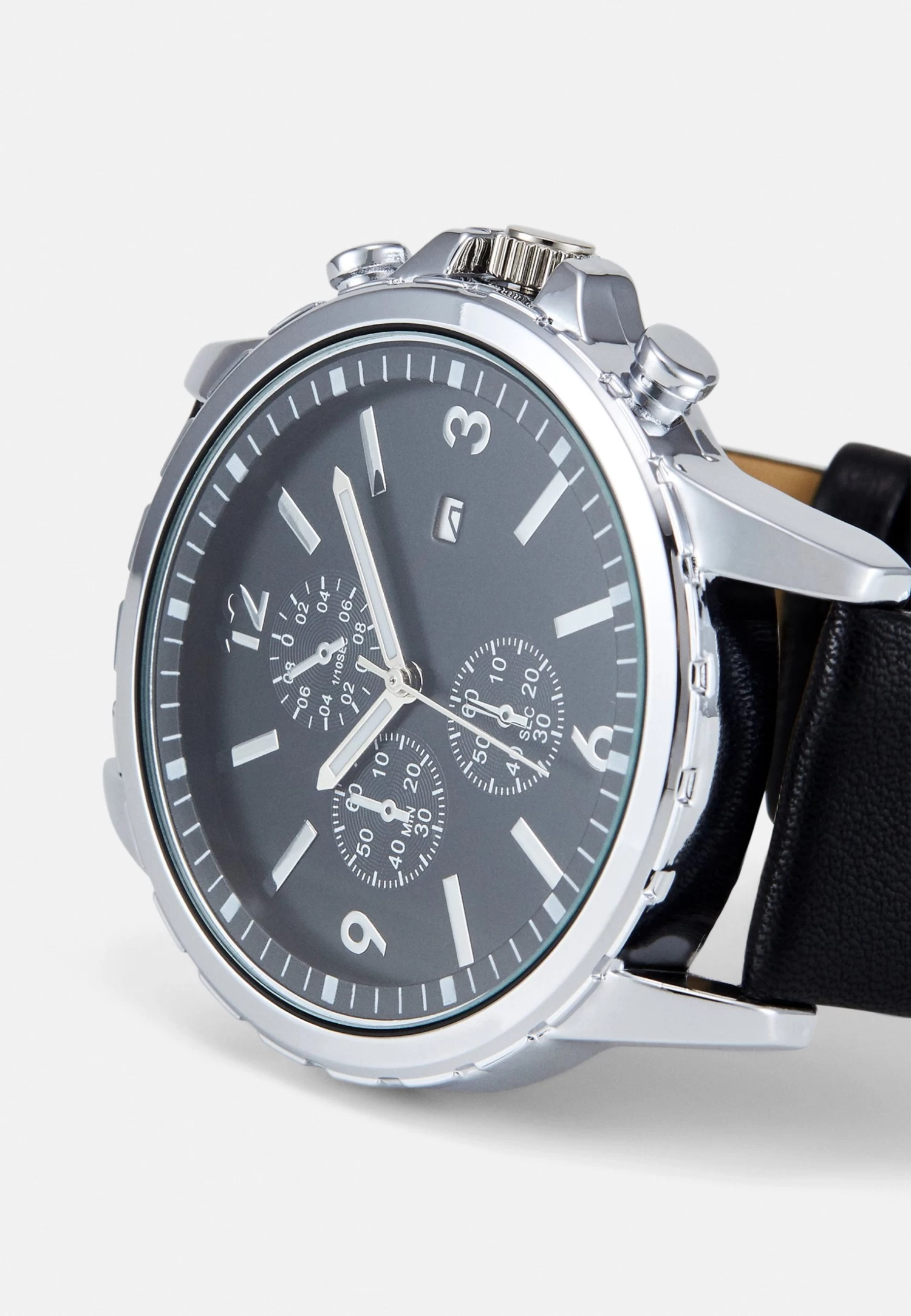 Watch - Black/Silver-Coloured