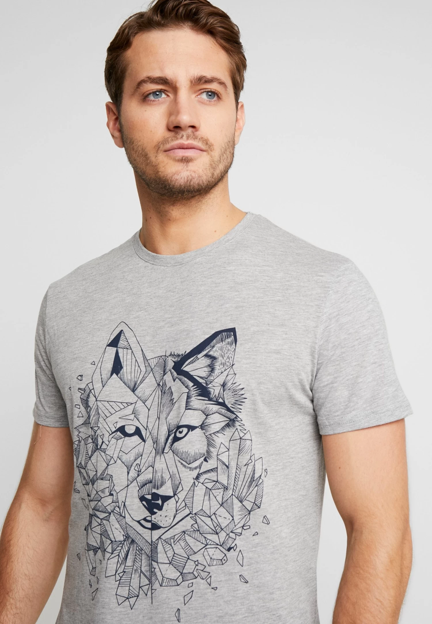 Print T-Shirt - Mottled Grey