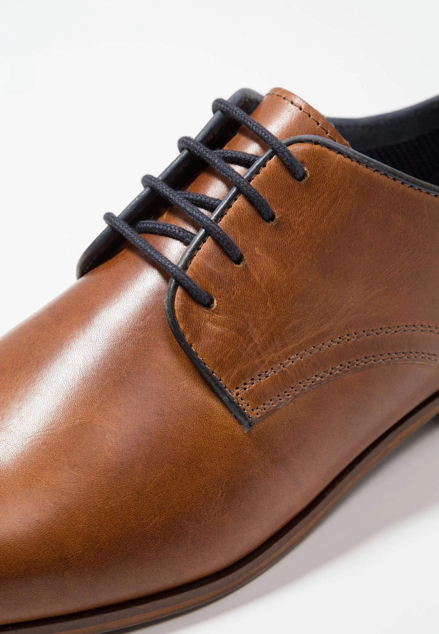 Leather - Smart Lace-Ups - Cognac
