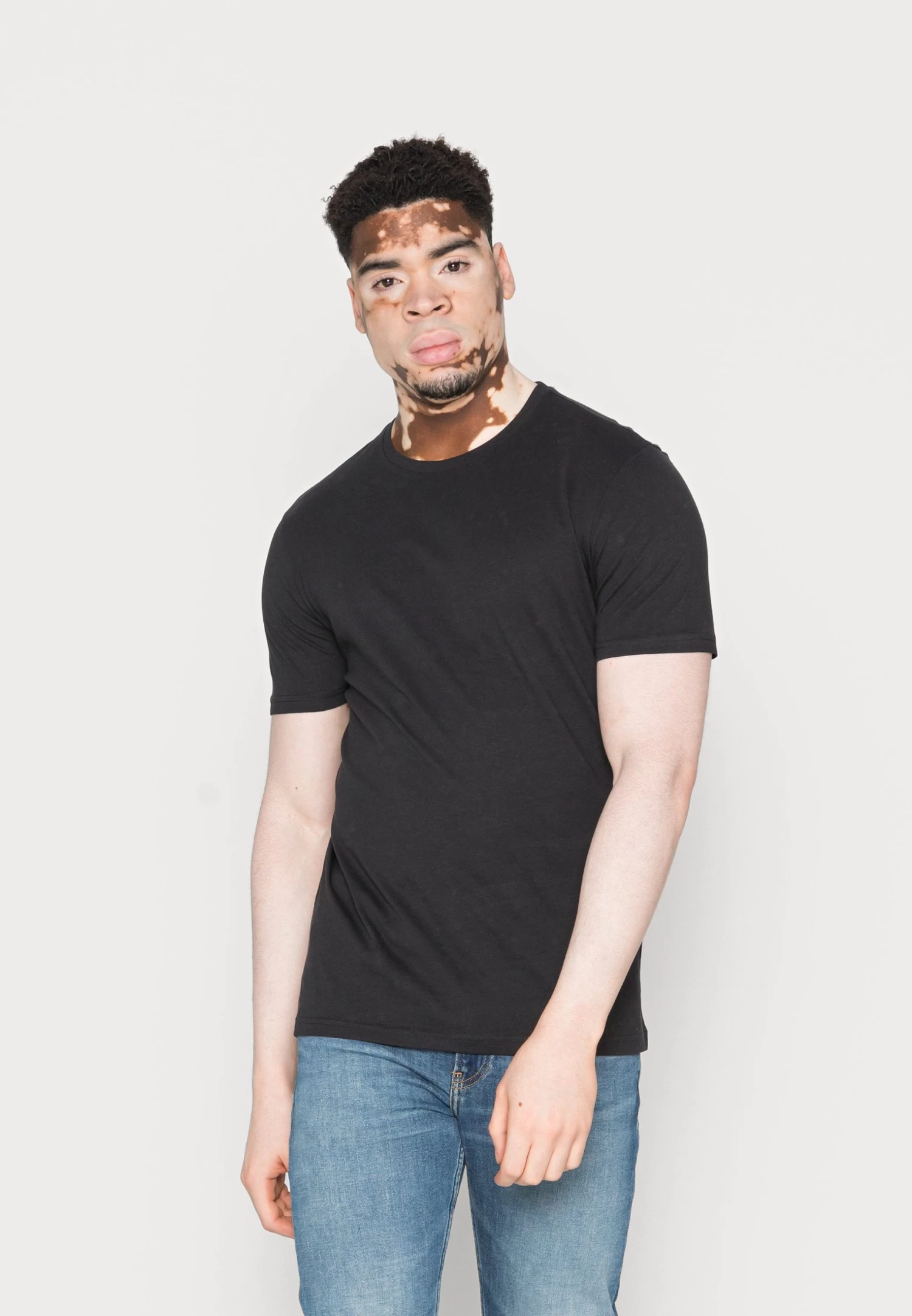 10 Pack - Basic T-Shirt - Mottled Light Grey/Black/White