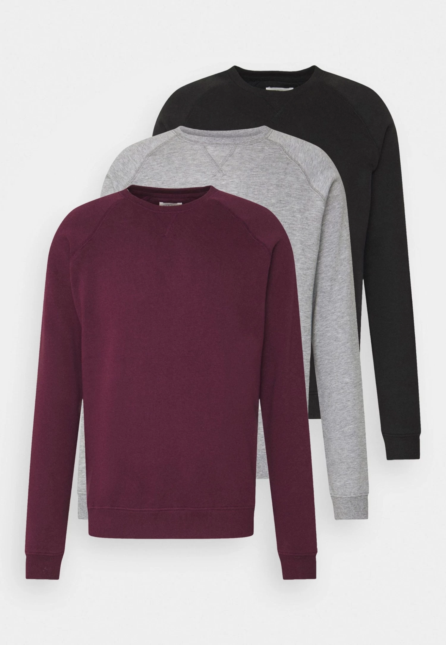 3 Pack - Sweatshirt - Bordeaux/Black/Grey