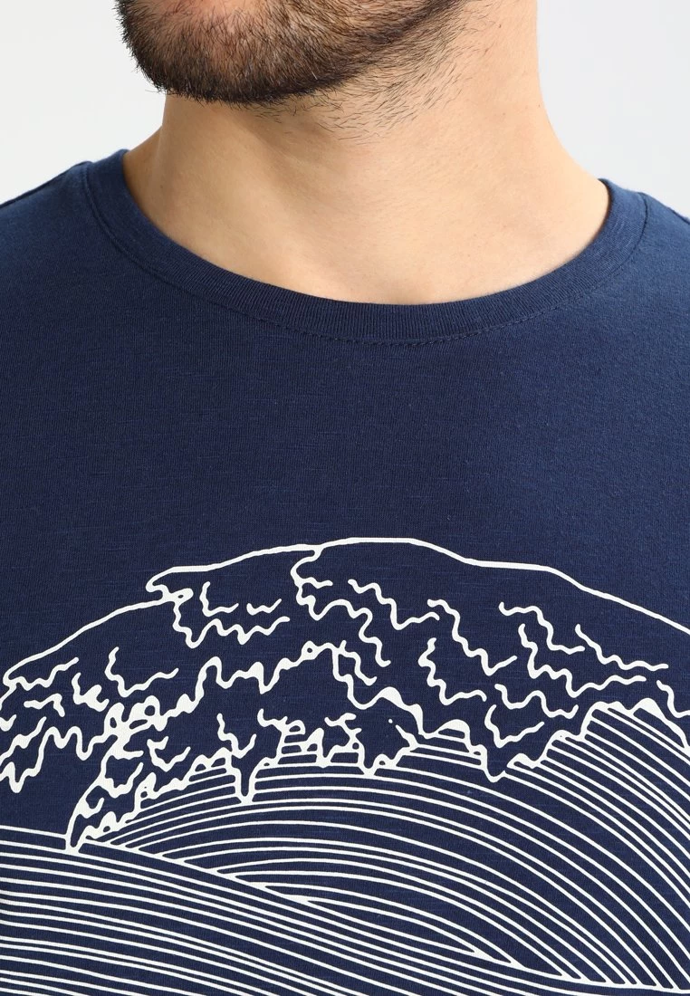 Print T-Shirt - Dark Blue/White