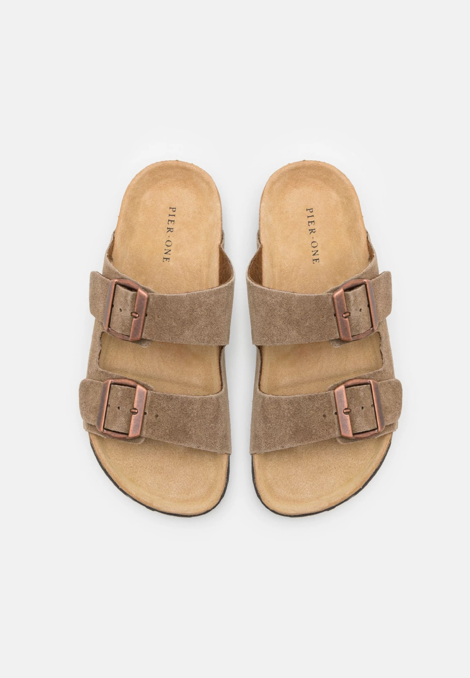 Leather Unisex - Slippers - Stone