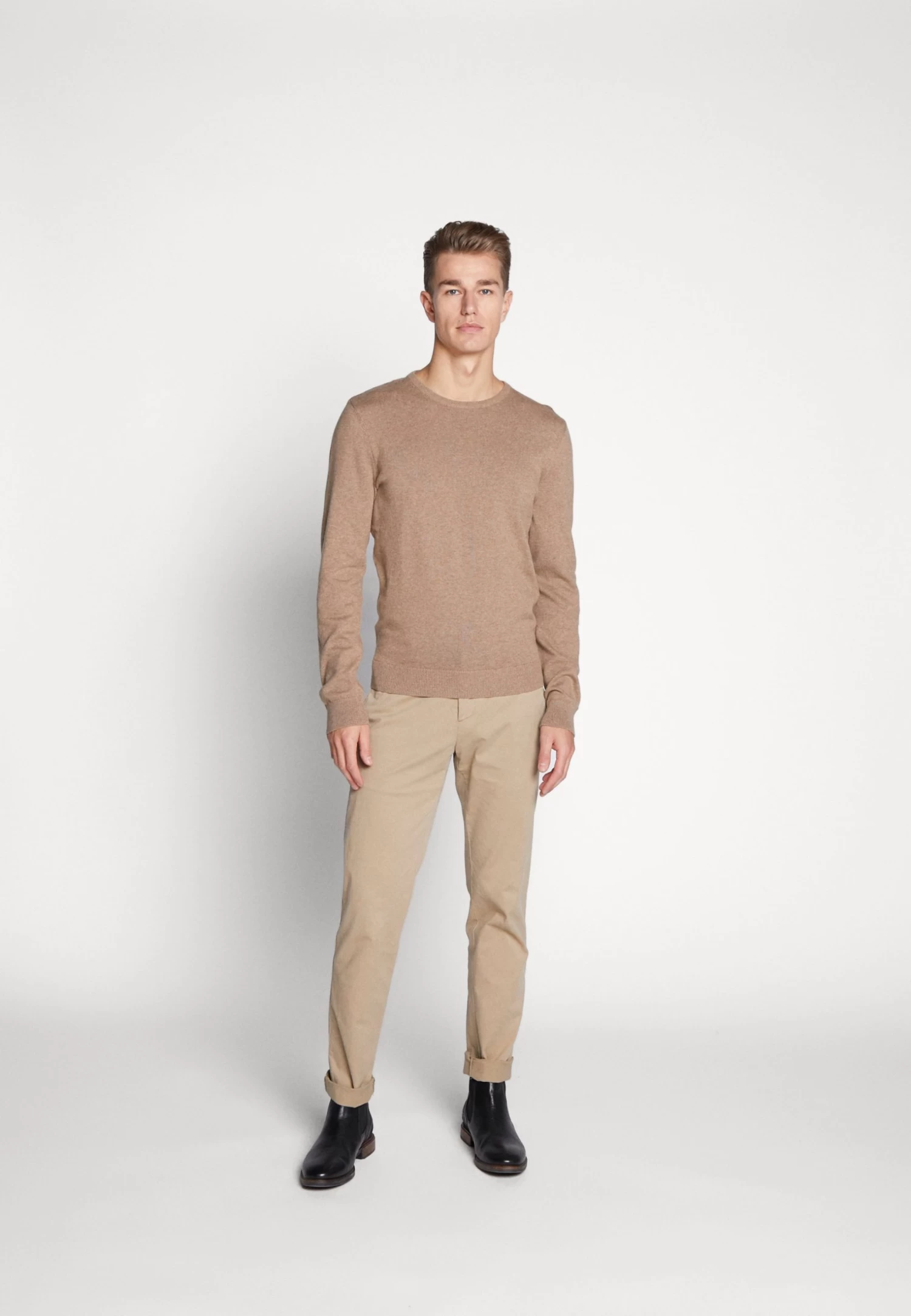 Basic Crewneck - Jumper - Mottled Beige