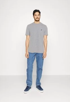 Pier One 3 Pack - Basic T-Shirt - Mottled Light Grey/Pink/Black