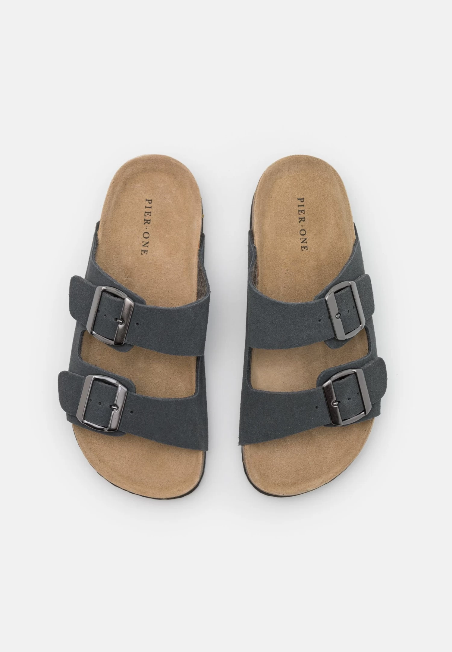 Leather Unisex - Slippers - Dark Grey