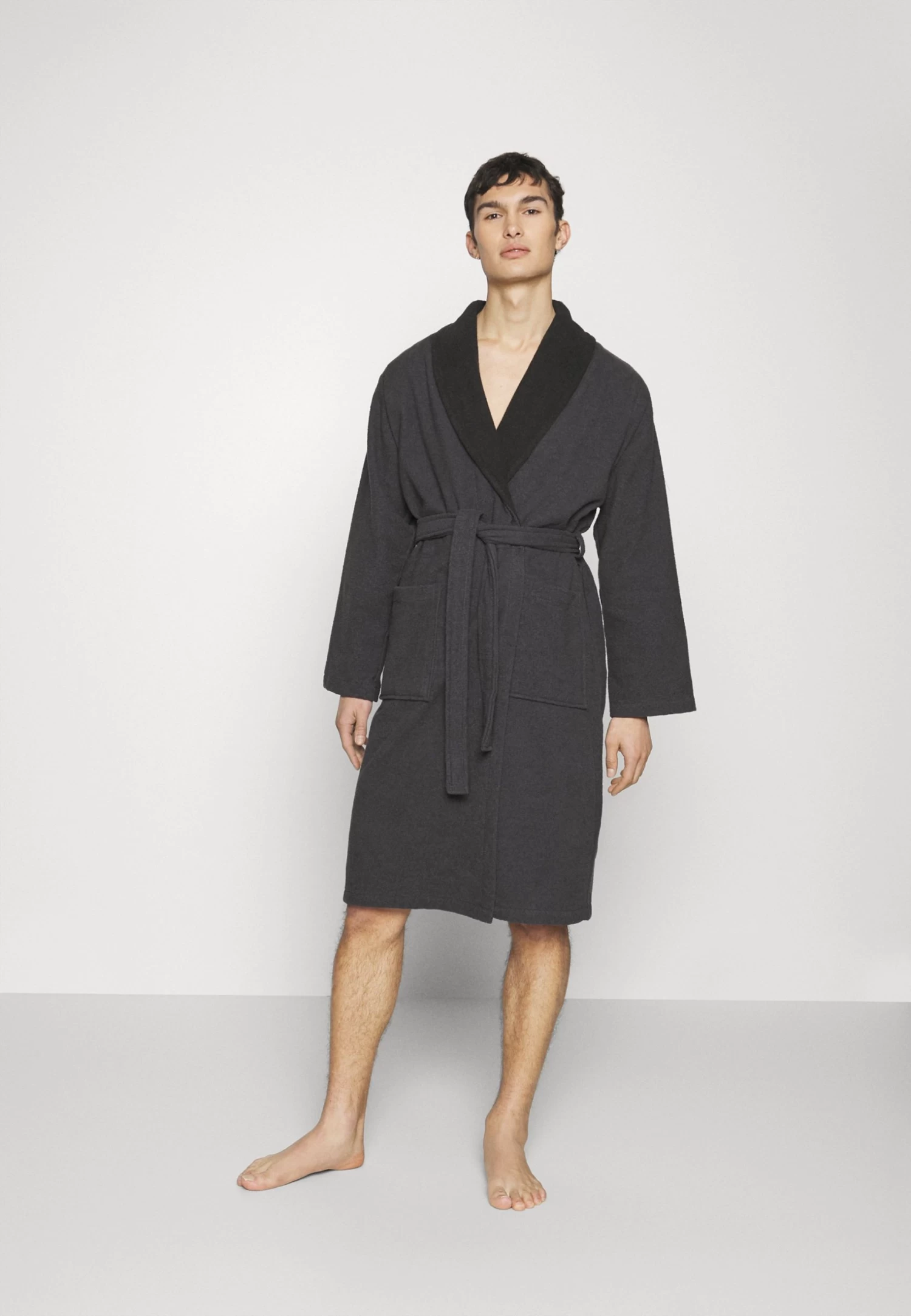Shawl Towel Bathrobe - Dressing Gown - Dark Grey