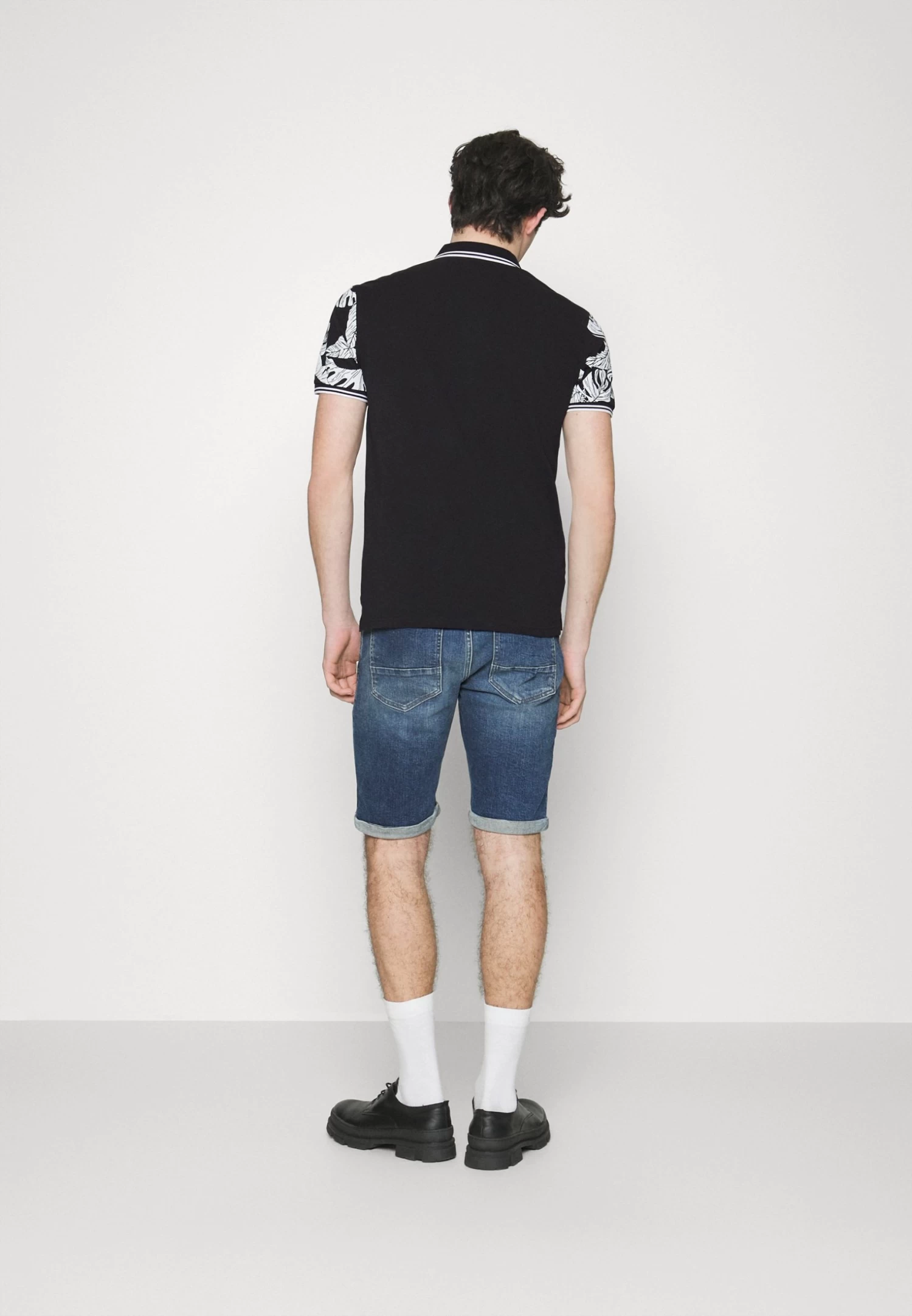 Yoke Mono- Polo Shirt - Black/White