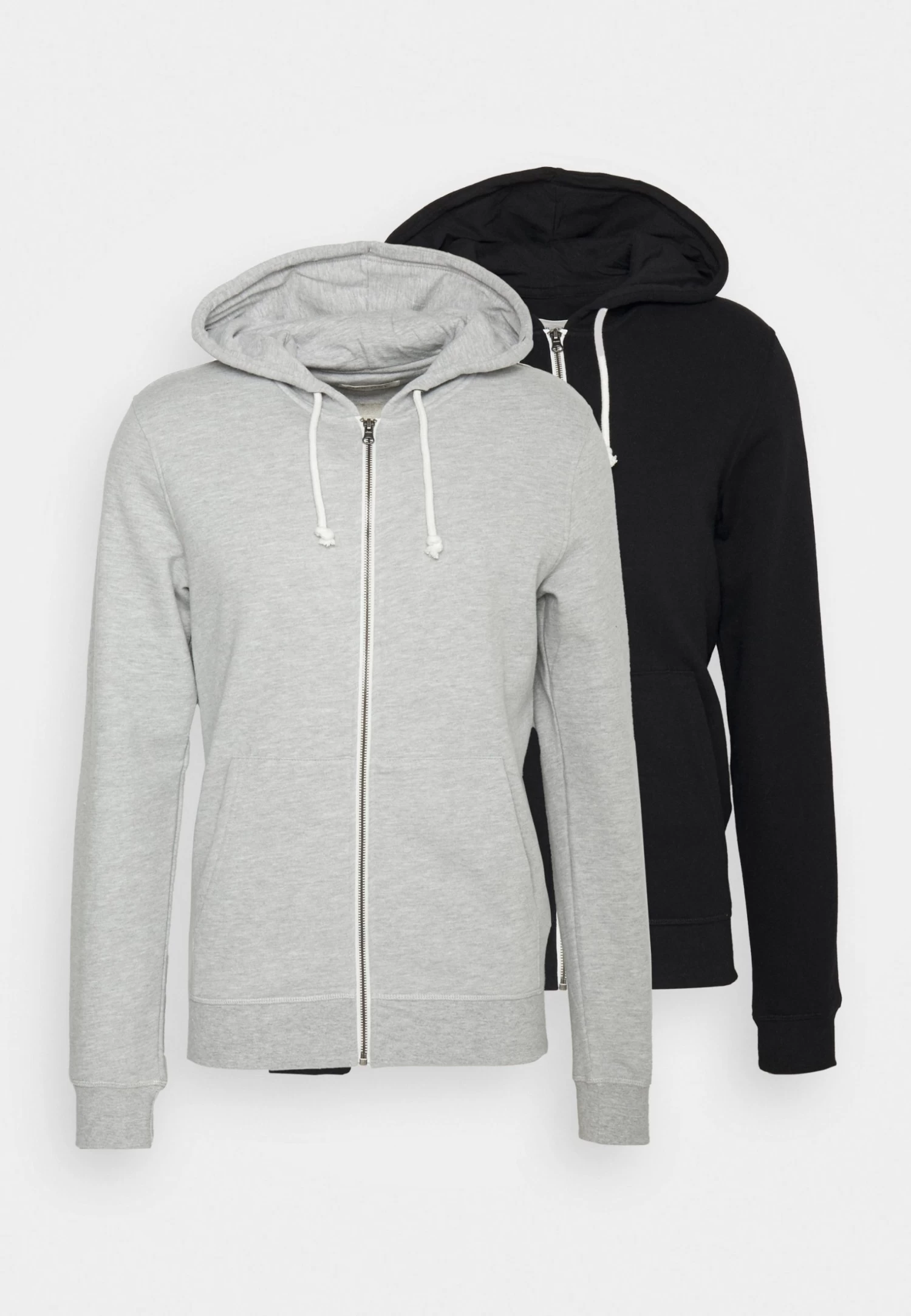2 Pack - Zip-Up Sweatshirt - Black/Mottled Light Grey