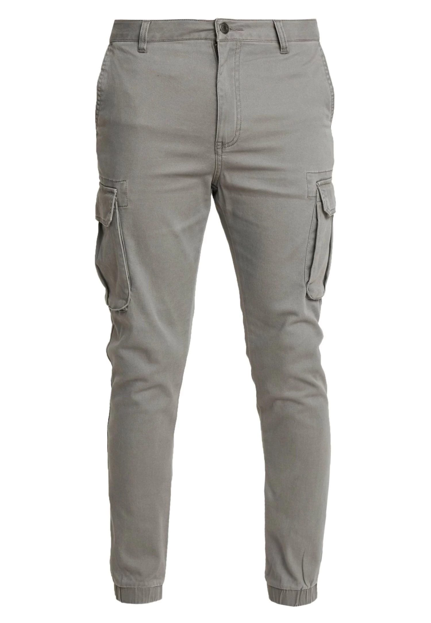 Cuffed Skinny Trouser- Cargo Trousers - Grey