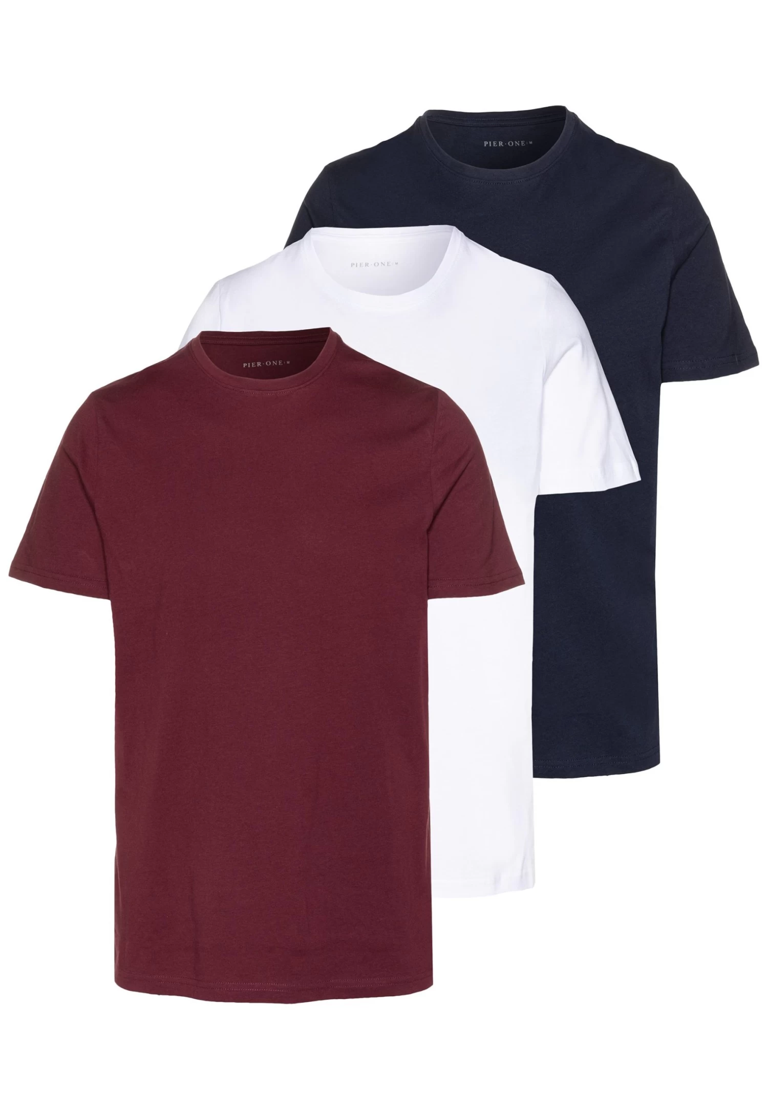 3 Pack - Basic T-Shirt - White/Dark Blue/Red