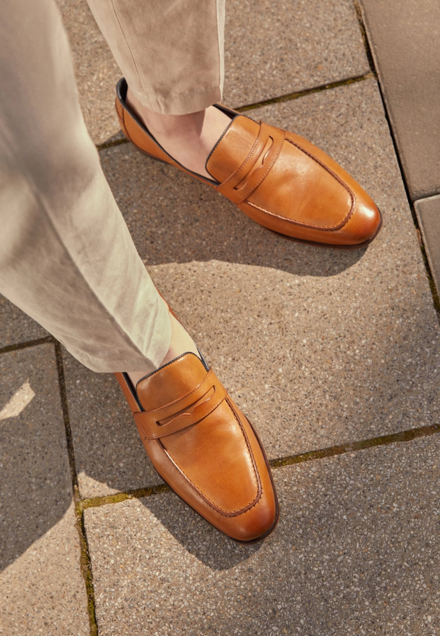 Leather - Smart Slip-Ons - Camel
