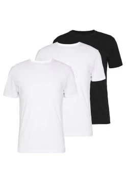Pier One 3 Pack - Basic T-Shirt -Black/ White