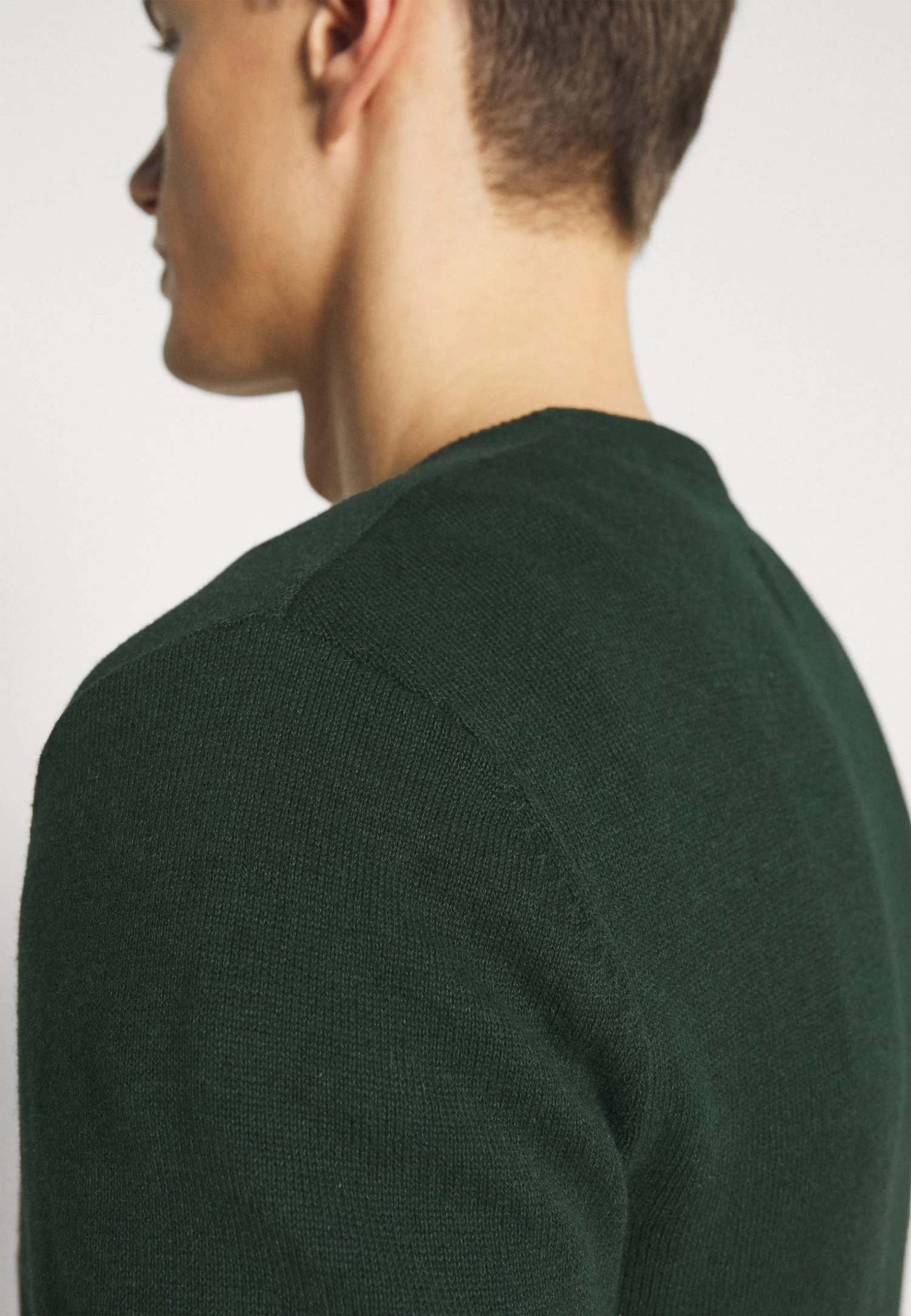 Basic Crewneck - Jumper - Mottled Dark Green