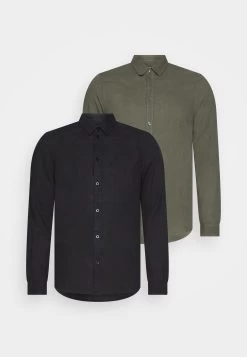 Pier One Linen Mix 2 Pack - Shirt - Black/Olive