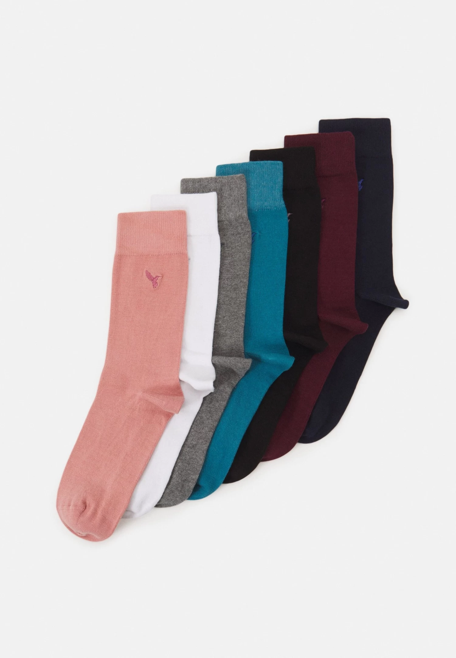 7 Pack - Socks - Pink/White/Grey
