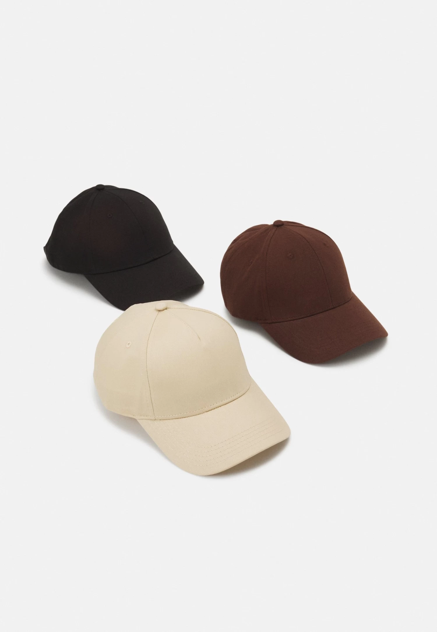 Unisex 3 Pack - Cap - Black/Dark Brown/Beige