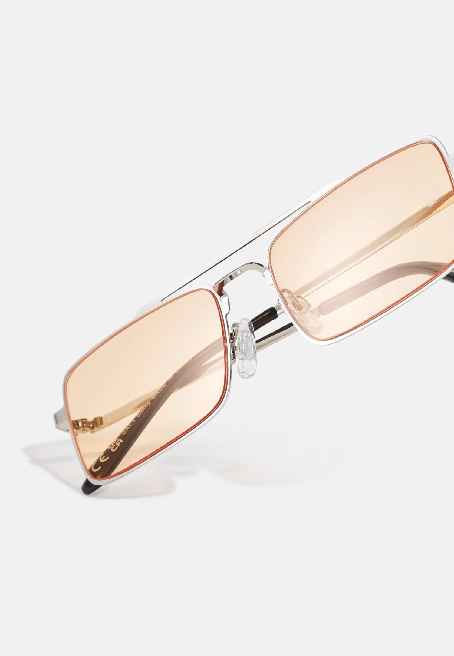 Unisex - Sunglasses - Silver-Coloured, Orange