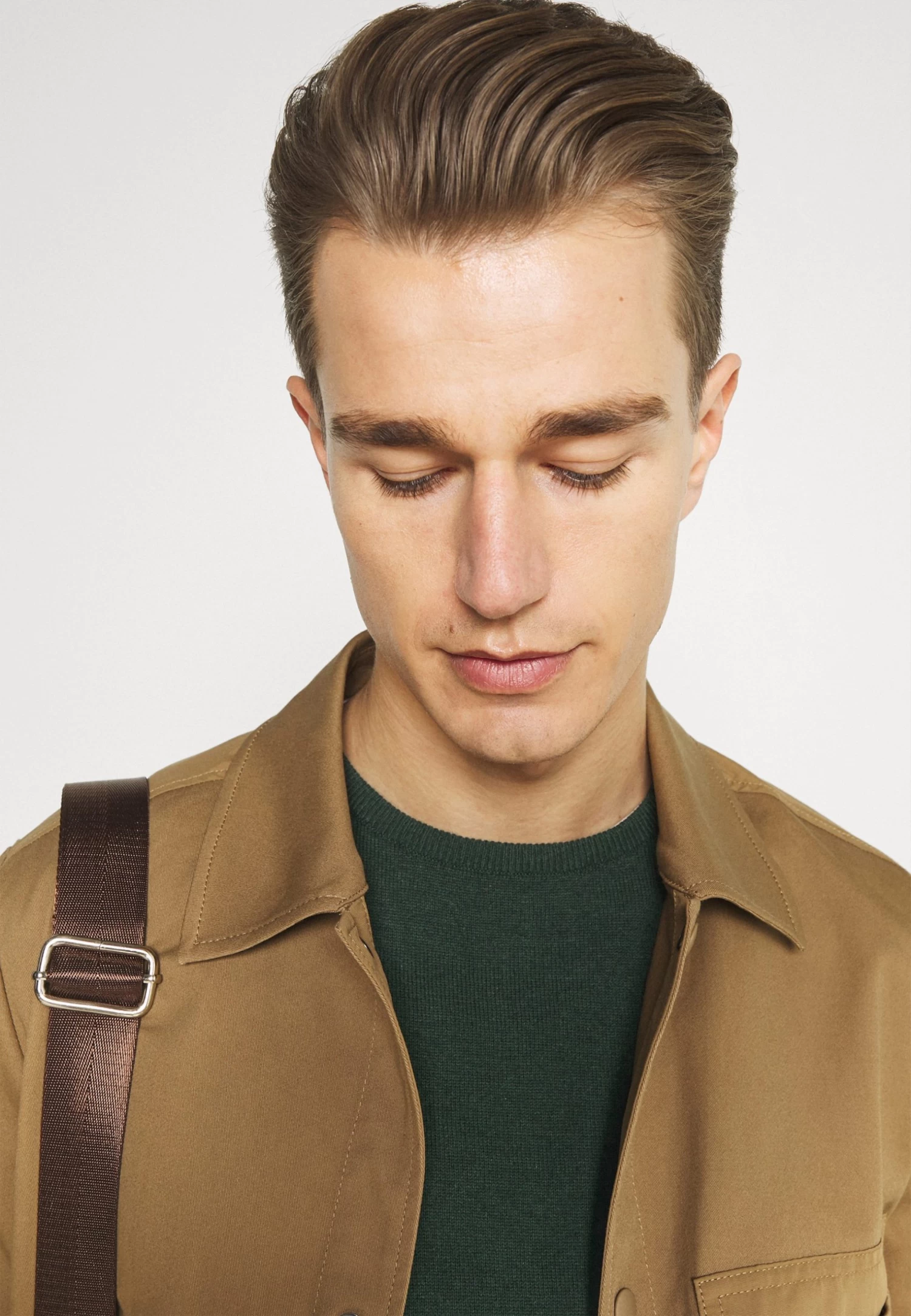 Basic Crewneck - Jumper - Mottled Dark Green