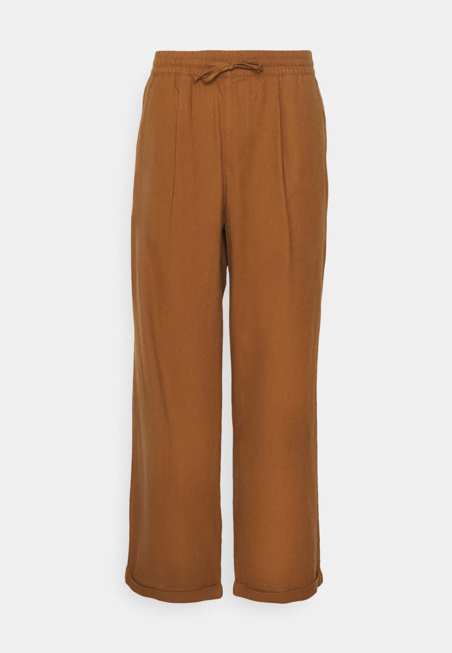 Drawcord Trousers Linen Blend - Trousers - Brown