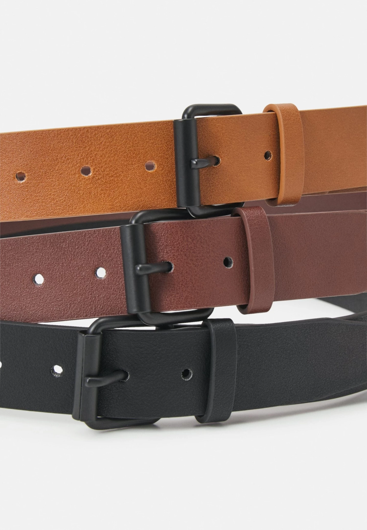 3 Pack Unisex - Belt - Black/Brown/Cognac