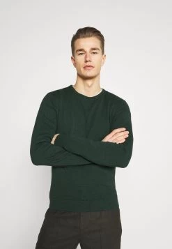 Pier One Basic Crewneck - Jumper - Mottled Dark Green