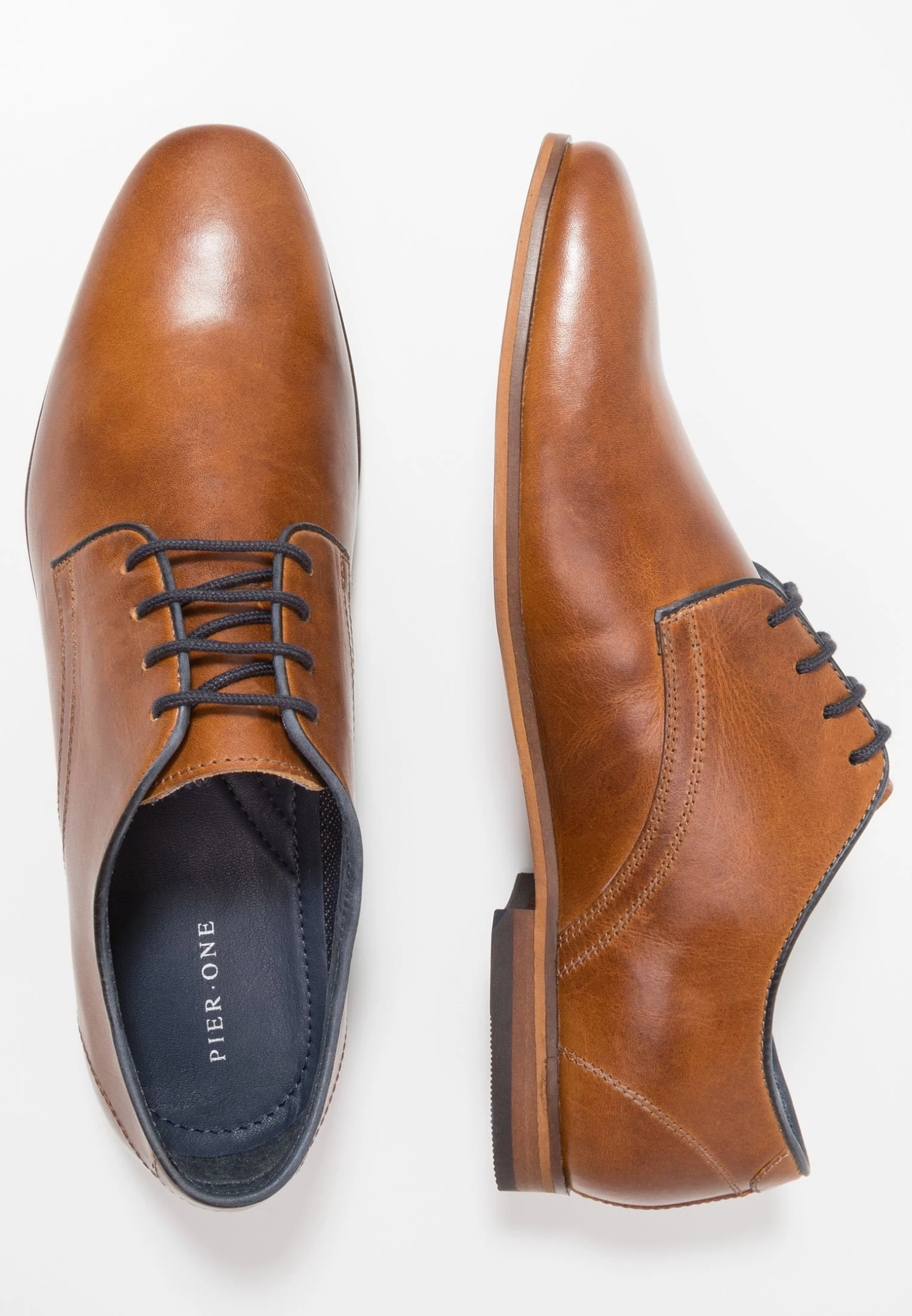 Leather - Smart Lace-Ups - Cognac